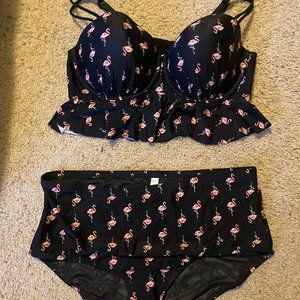 Flamingo High Waisted Bathing Suit